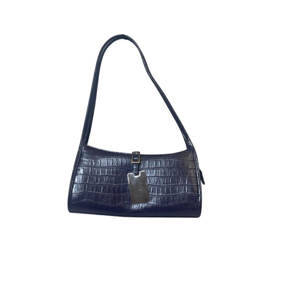 Elak Handbags, Inc Vintage Purple Croc Embossed Faux Leather Small Shoulder Bag